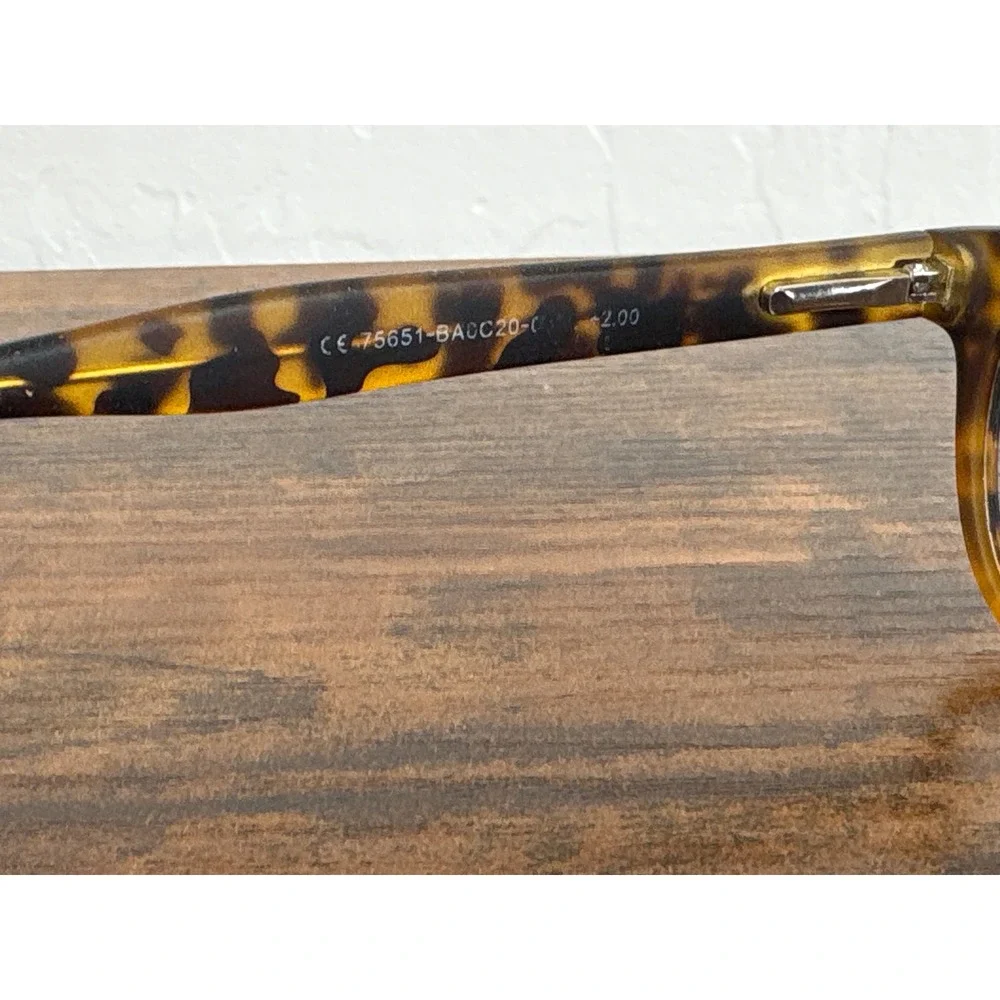 Look Optic Tortoiseshell Round Reading Glasses +2.00 Magnification